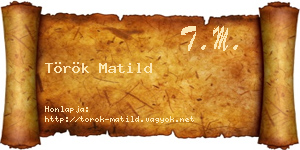 Török Matild névjegykártya